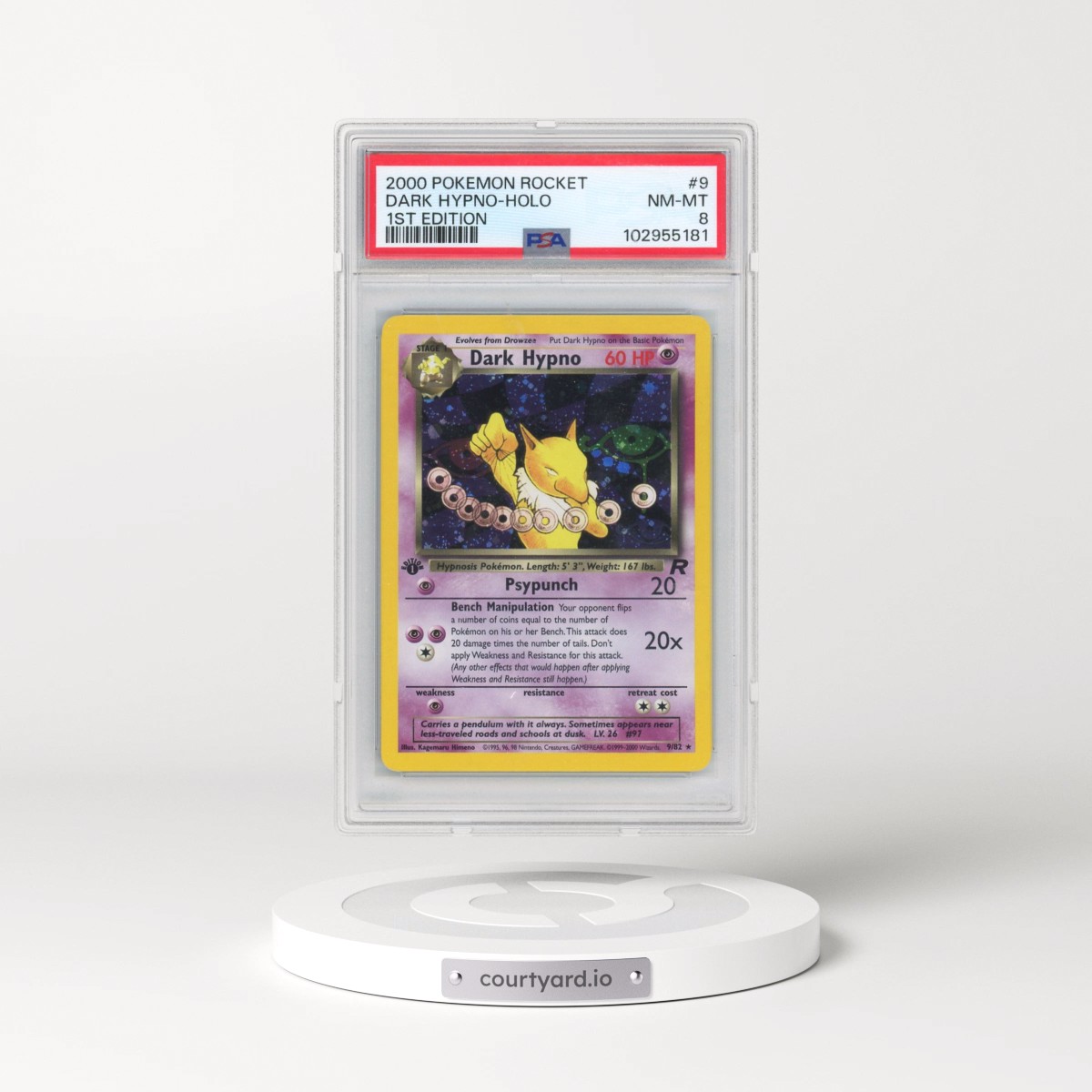 2000 Pokémon Rocket #9 Dark Hypno - 1st Edition Holo (PSA 8 NM-MT)