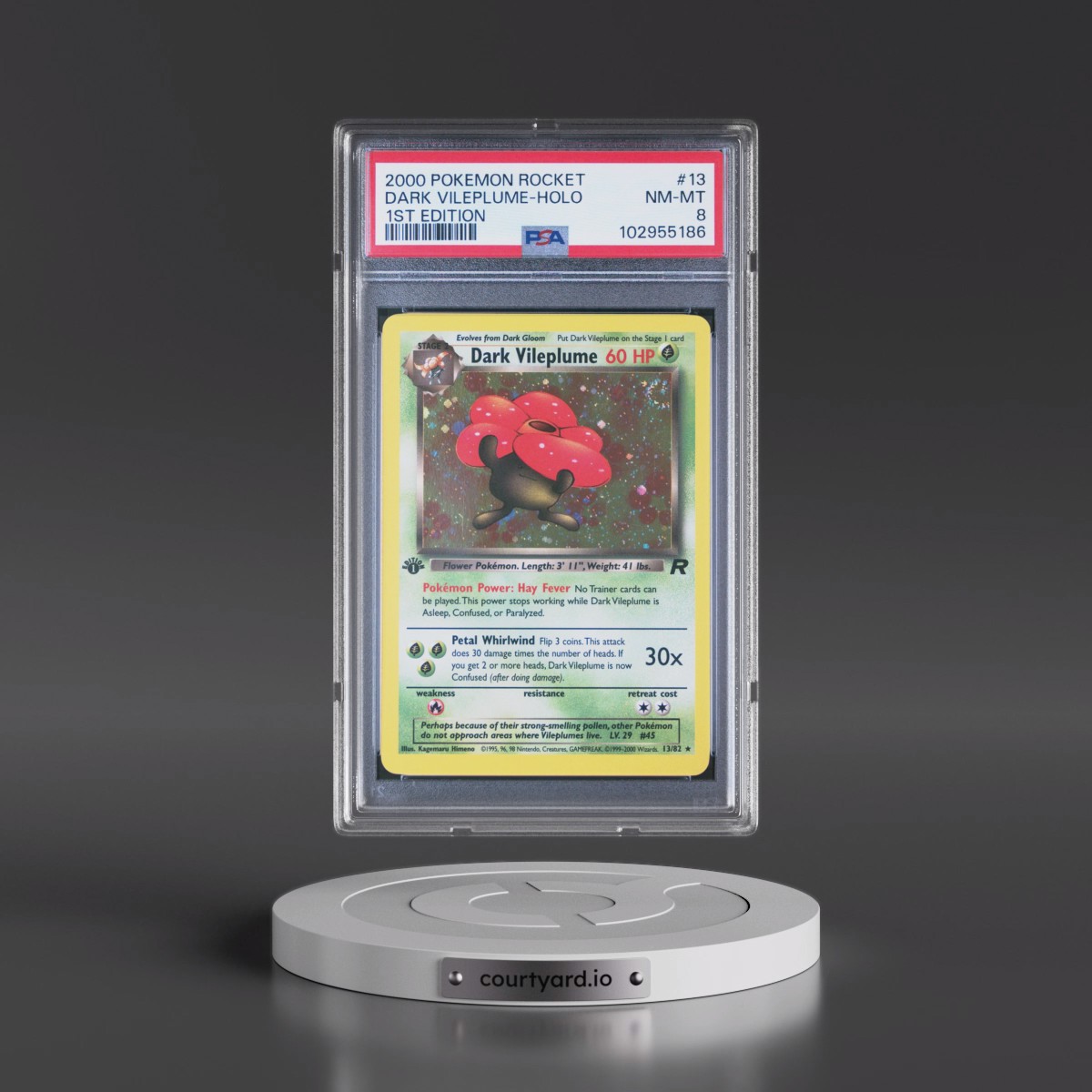 2000 Pokémon Rocket #13 Dark Vileplume - 1st Edition Holo (PSA 8 NM-MT)