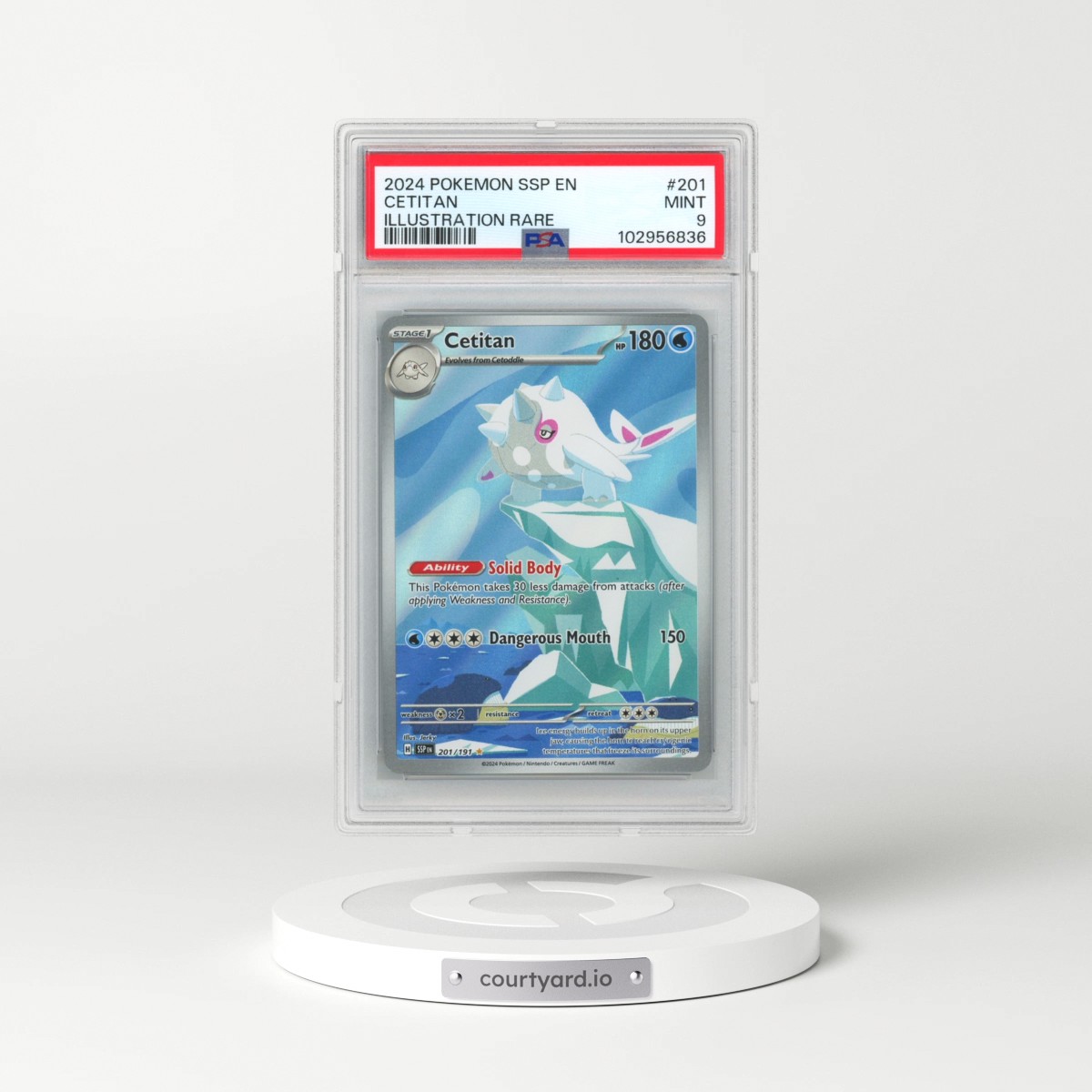 2024 Pokémon Ssp EN-Surging Sparks #201 Cetitan - Illustration Rare (PSA 9 MINT)