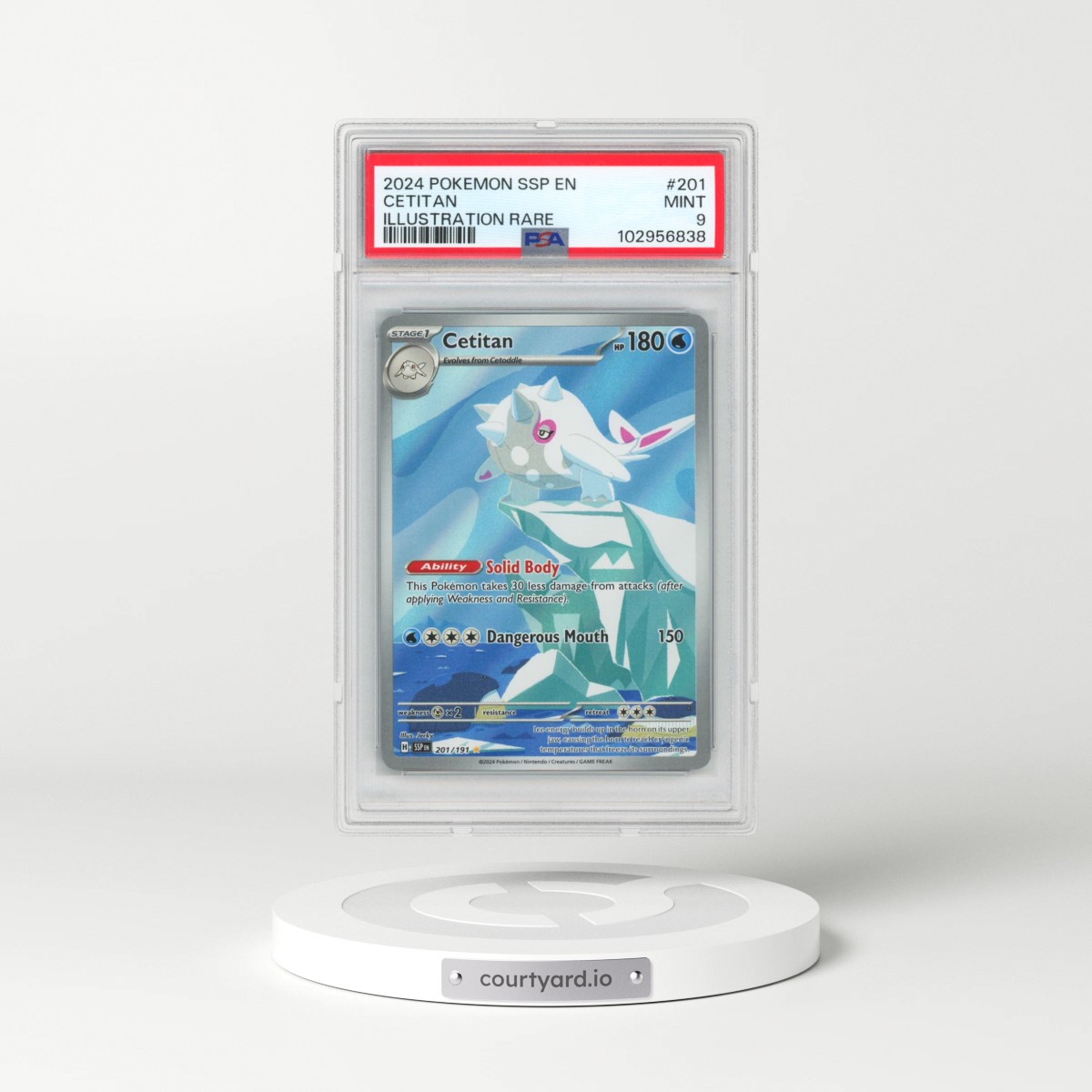 2024 Pokémon Ssp EN-Surging Sparks #201 Cetitan - Illustration Rare (PSA 9 MINT)