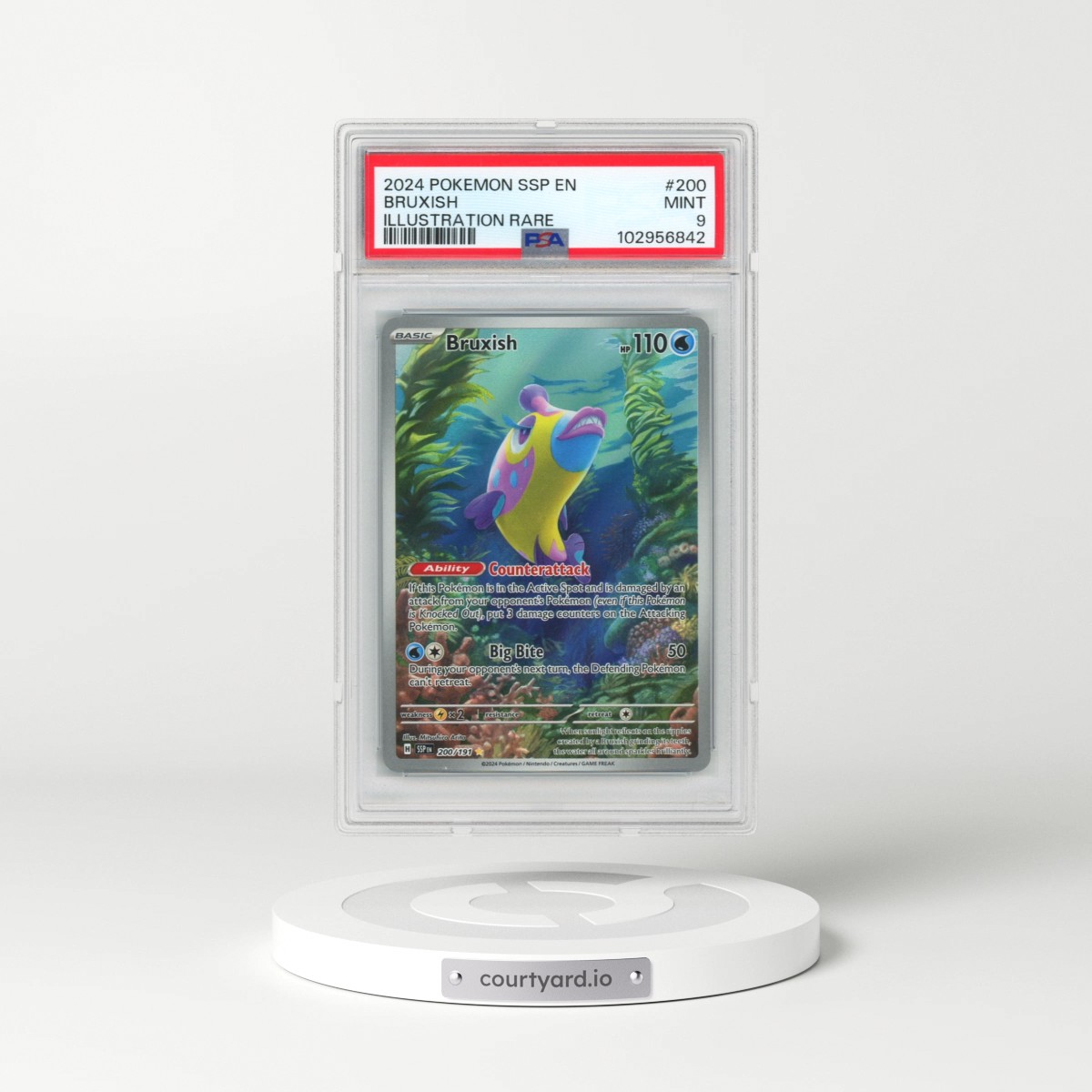 2024 Pokémon Ssp EN-Surging Sparks #200 Bruxish - Illustration Rare (PSA 9 MINT)