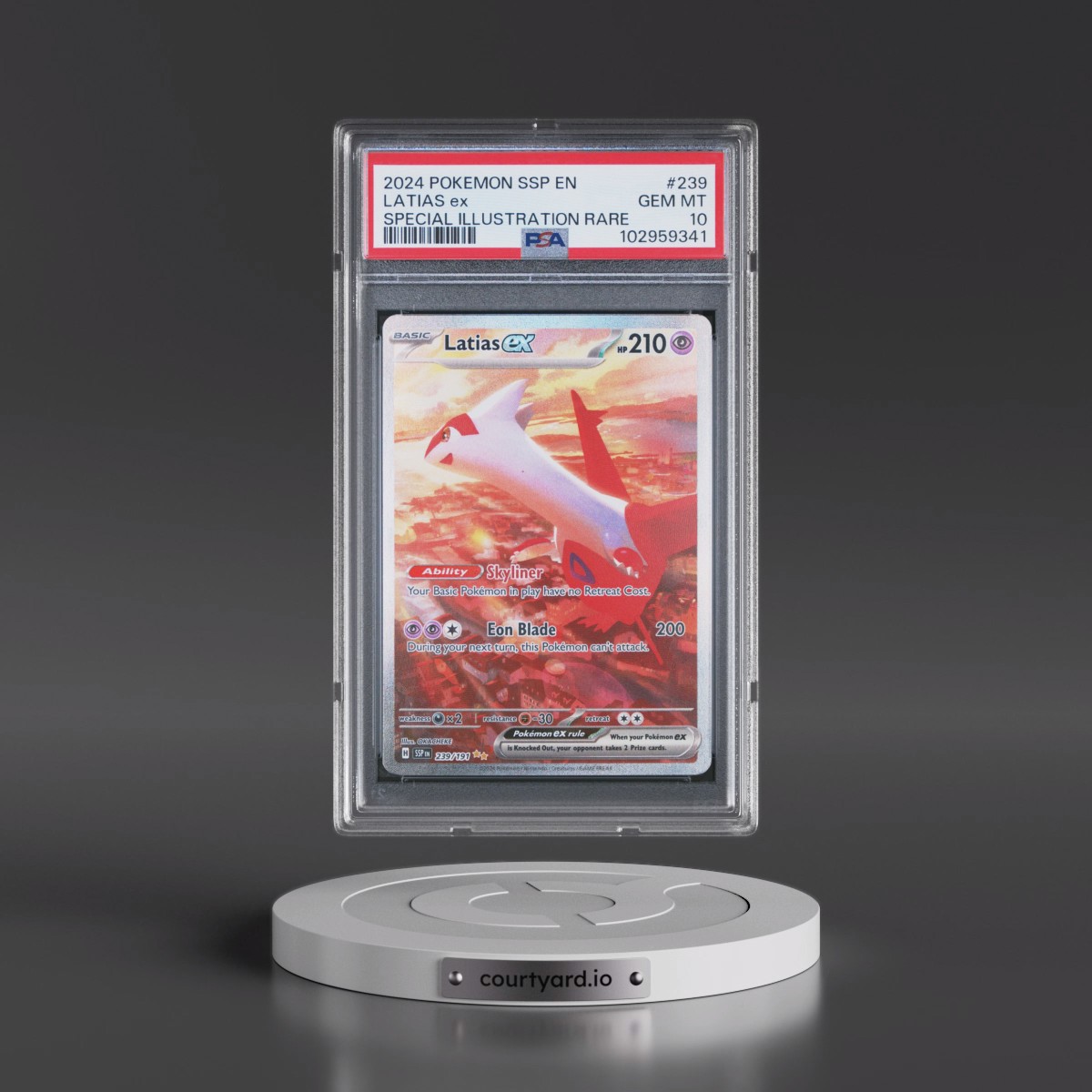 2024 Pokémon Ssp EN-Surging Sparks #239 Latias EX - Holo Special Illustration Rare (PSA 10 GEM MINT)