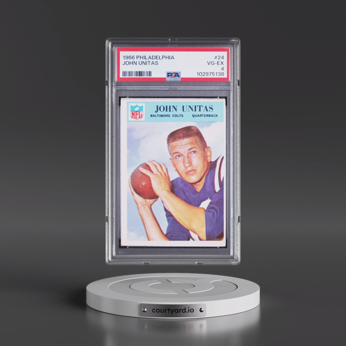 1966 Philadelphia #24 John Unitas (PSA 4 VG-EX)