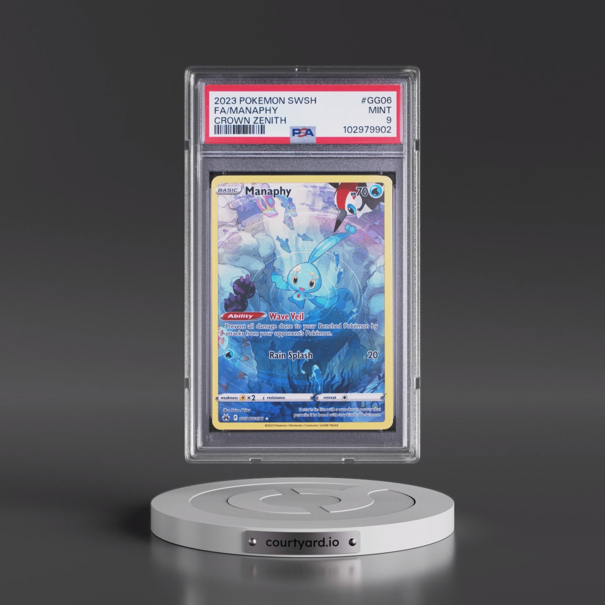 2023 Pokémon Sword and Shield Crown Zenith #GG06 Manaphy - Full Art (PSA 9 MINT)