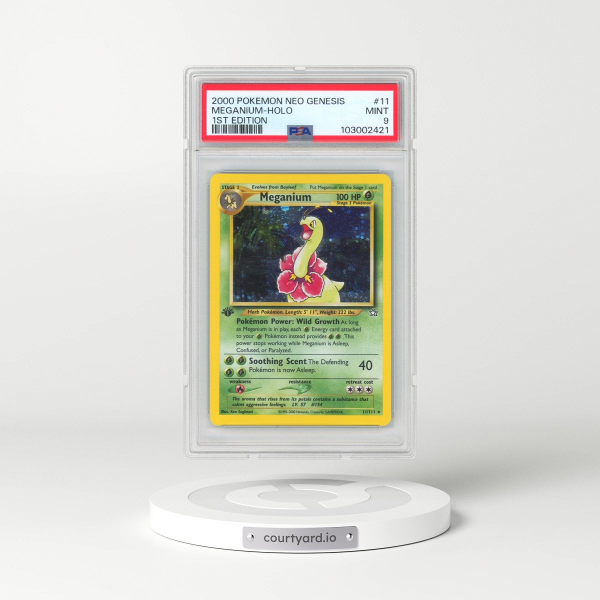 2000 Pokémon Neo Genesis #11 Meganium - 1st Edition Holo (PSA 9 MINT)
