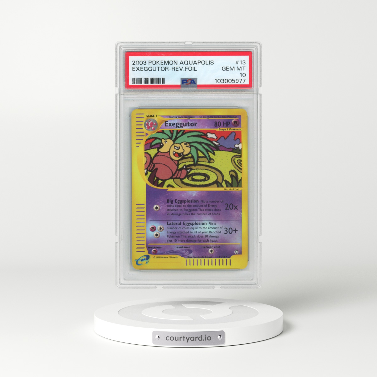 2003 Pokémon Aquapolis #13 Exeggutor - Reverse Foil (PSA 10 GEM MINT)