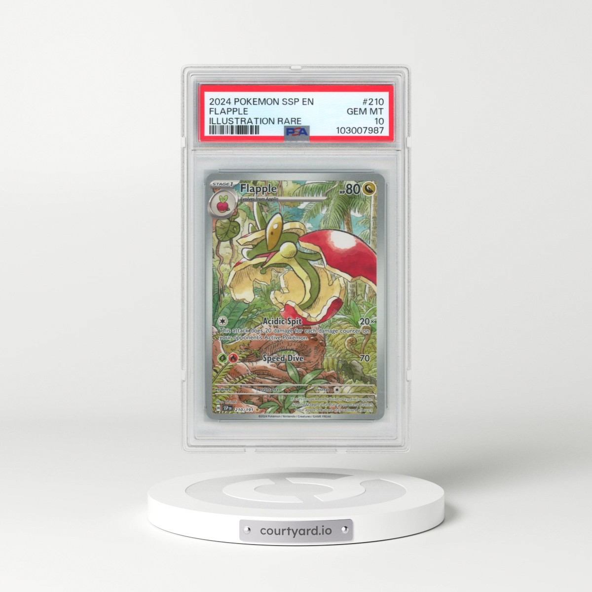 2024 Pokémon Ssp EN-Surging Sparks #210 Flapple - Illustration Rare (PSA 10 GEM MINT)