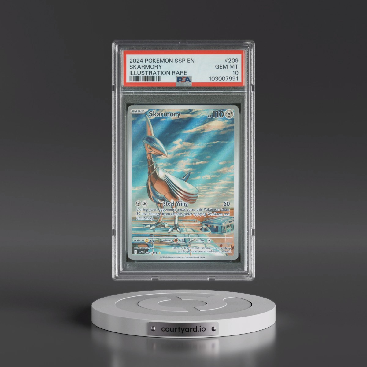 2024 Pokémon Ssp EN-Surging Sparks #209 Skarmory - Illustration Rare (PSA 10 GEM MINT)