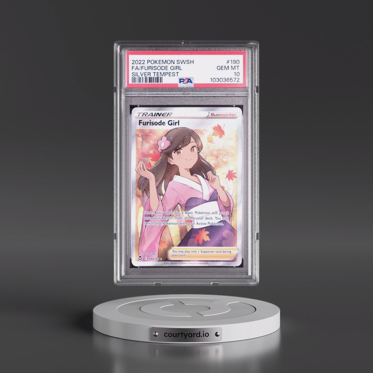 2022 Pokémon Sword & Shield Silver Tempest #190 Furisode Girl - Full Art (PSA 10 GEM MINT)