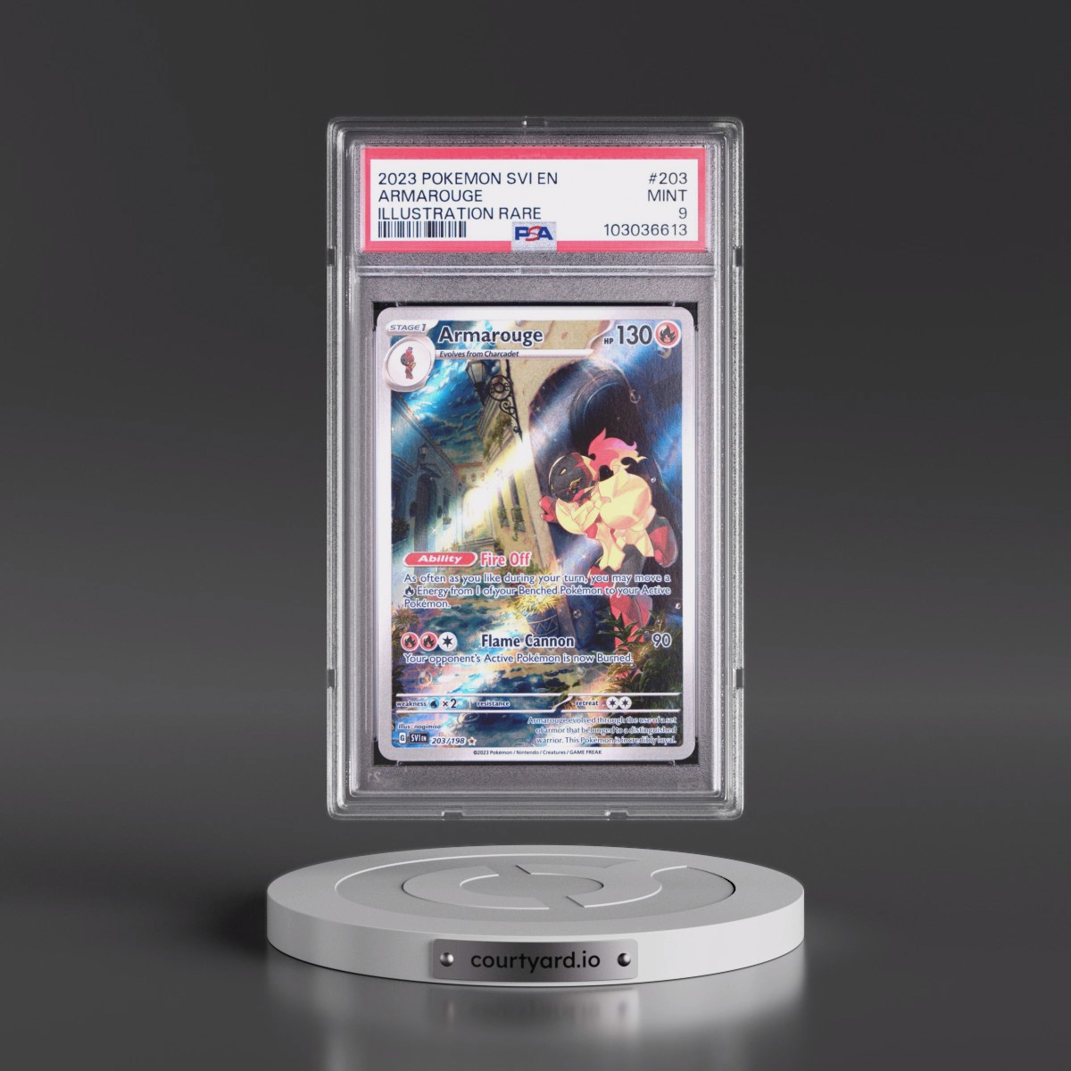 2023 Pokémon Svi EN-Scarlet & Violet #203 Armarouge - Illustration Rare (PSA 9 MINT)