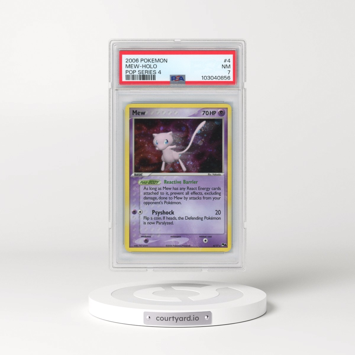 2006 Pokémon Pop Series 4 #4 Mew - Holo (PSA 7 NM)
