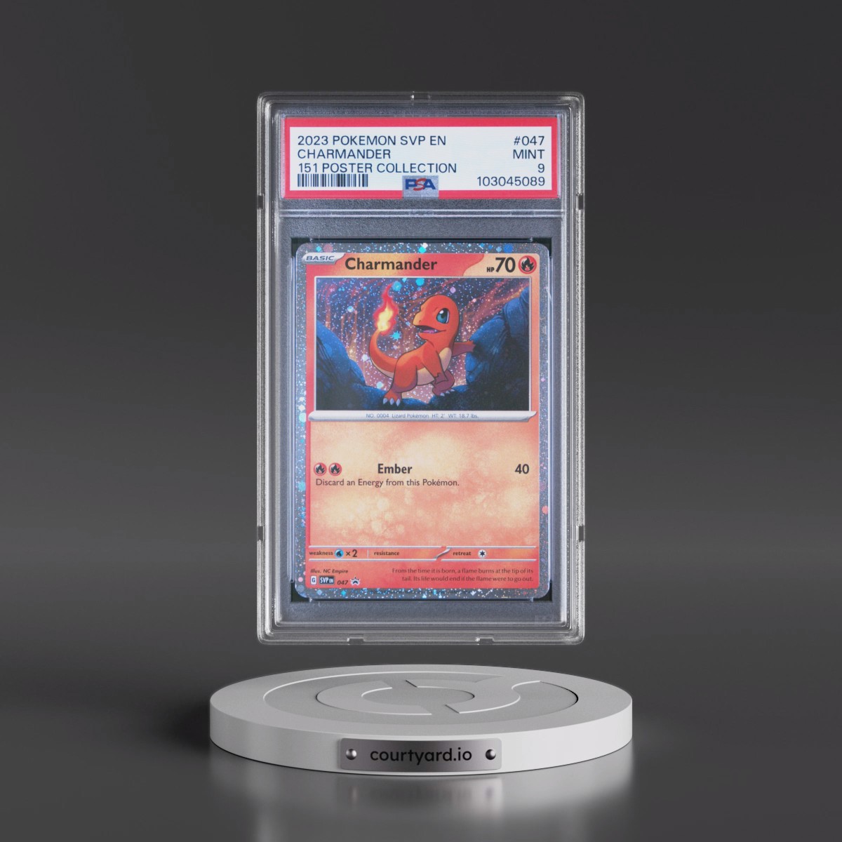 2023 Pokémon Svp EN-SV Black Star Promo #047 Charmander - 151 Poster Collection (PSA 9 MINT)