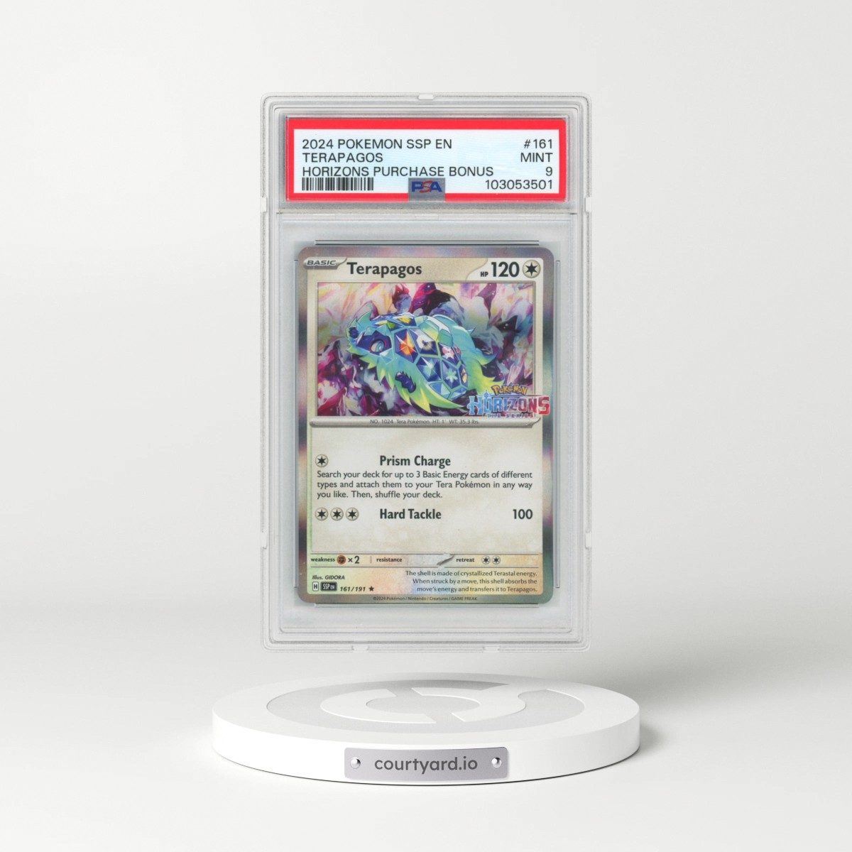 2024 Pokémon Ssp EN-Surging Sparks #161 Terapagos - Pokemon Horizons Purchase Bonus (PSA 9 MINT)