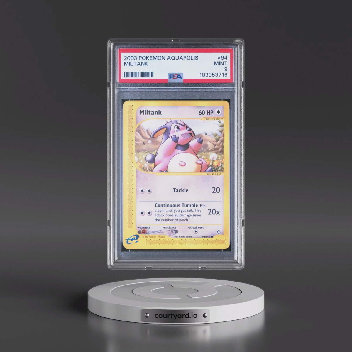 2003 Pokémon Aquapolis #94 Miltank (PSA 9 MINT)