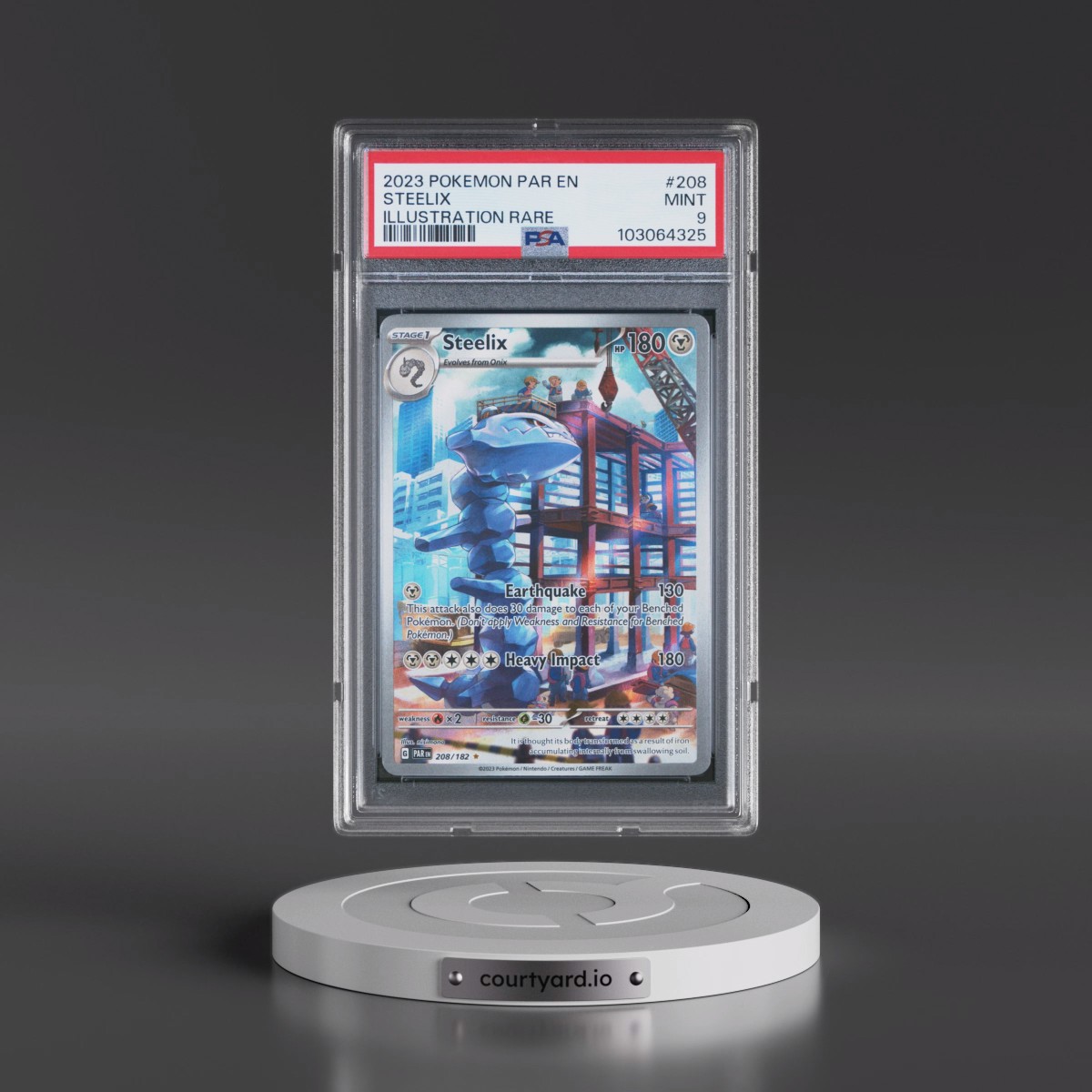 2023 Pokémon Par EN-Paradox Rift #208 Steelix - Illustration Rare (PSA 9 MINT)