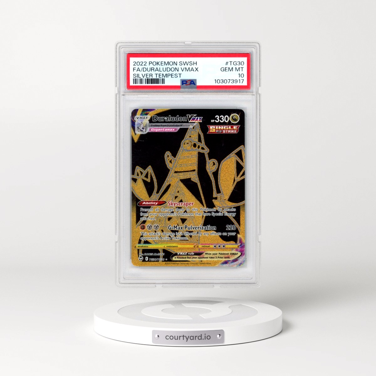 2022 Pokémon Sword & Shield Silver Tempest #TG30 Duraludon Vmax - Full Art (PSA 10 GEM MINT)