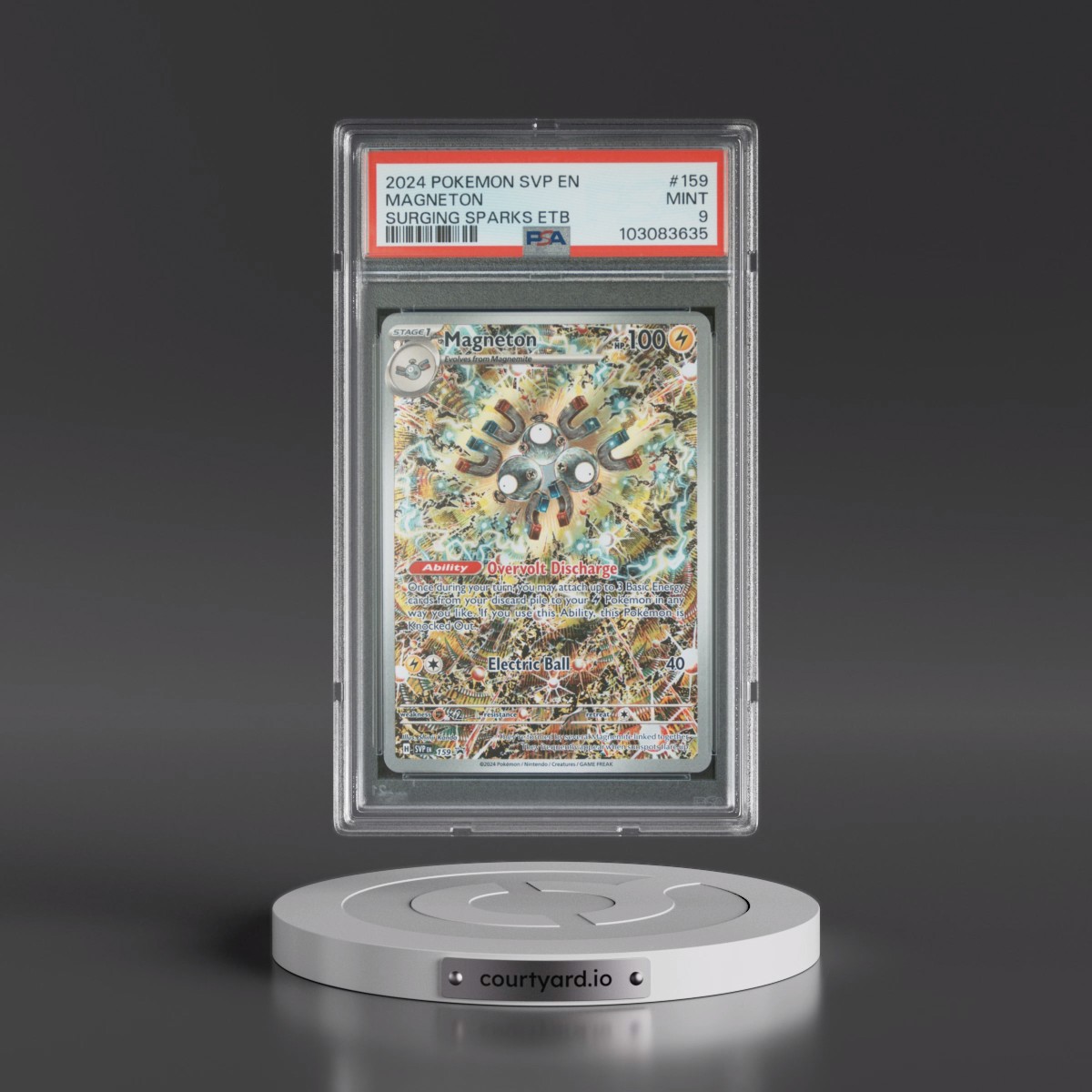 2024 Pokémon Svp EN-SV Black Star Promo #159 Magneton - Surging Sparks Elite Trainer Box (PSA 9 MINT)