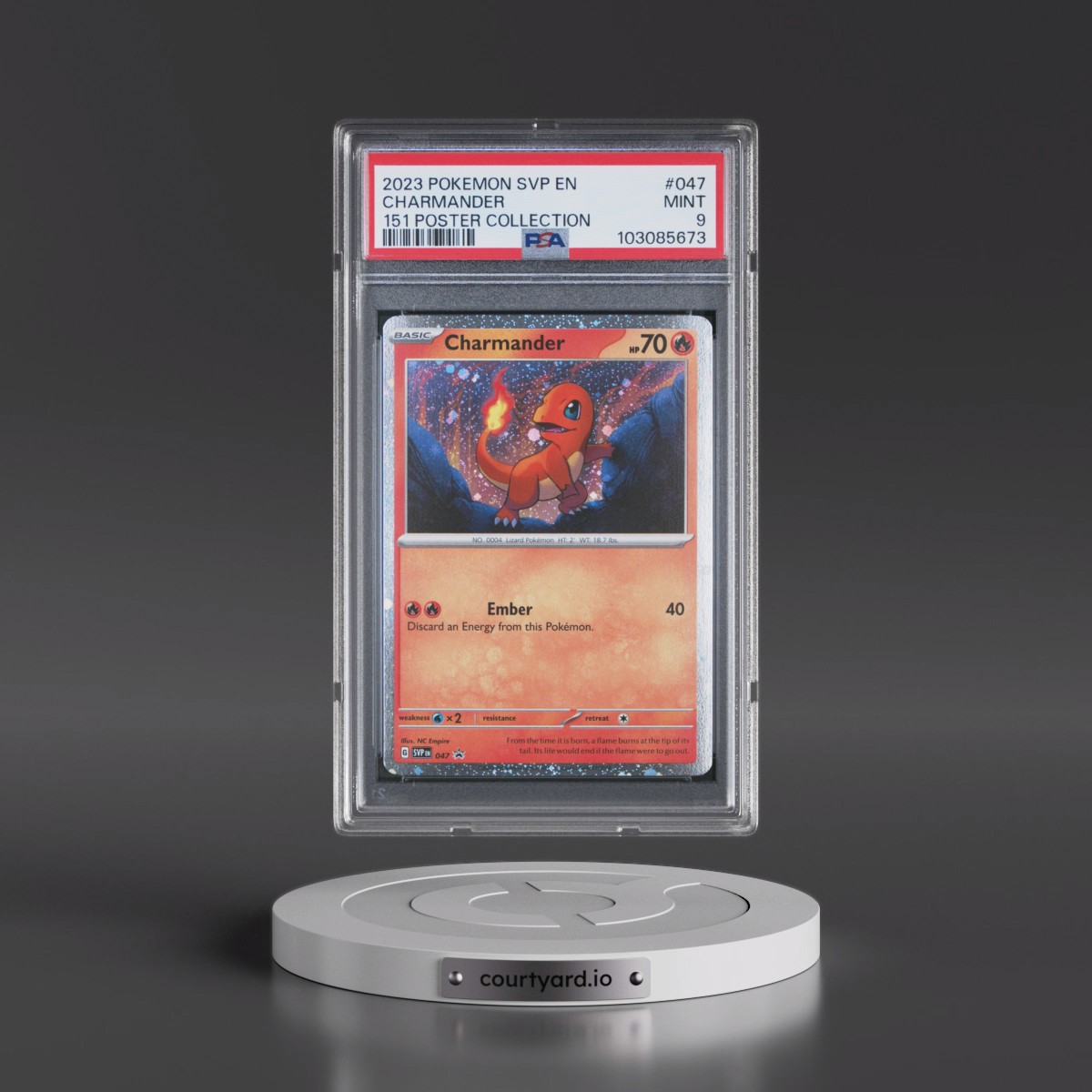 2023 Pokémon Svp EN-SV Black Star Promo #047 Charmander - 151 Poster Collection (PSA 9 MINT)