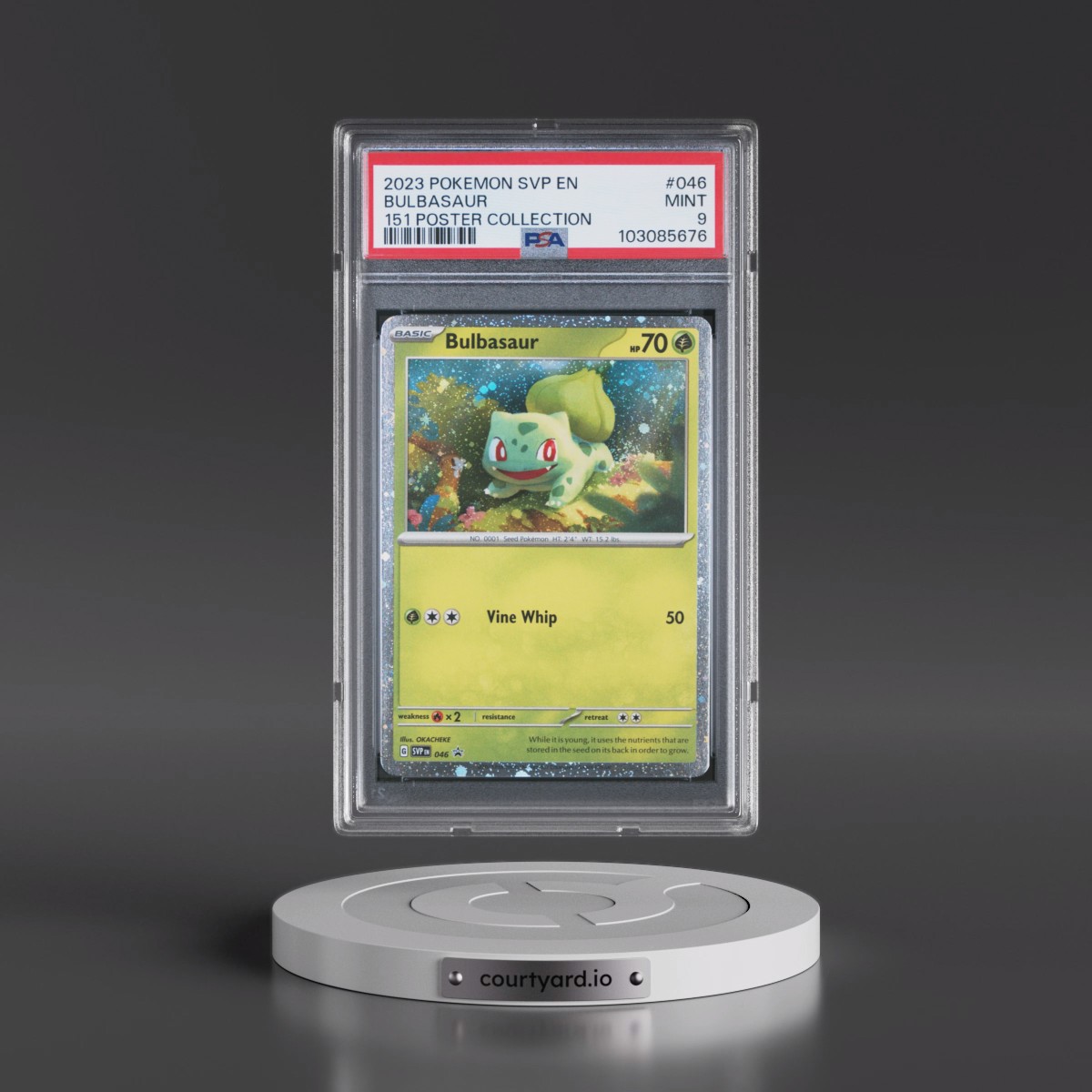 2023 Pokémon Svp EN-SV Black Star Promo #046 Bulbasaur - 151 Poster Collection (PSA 9 MINT)
