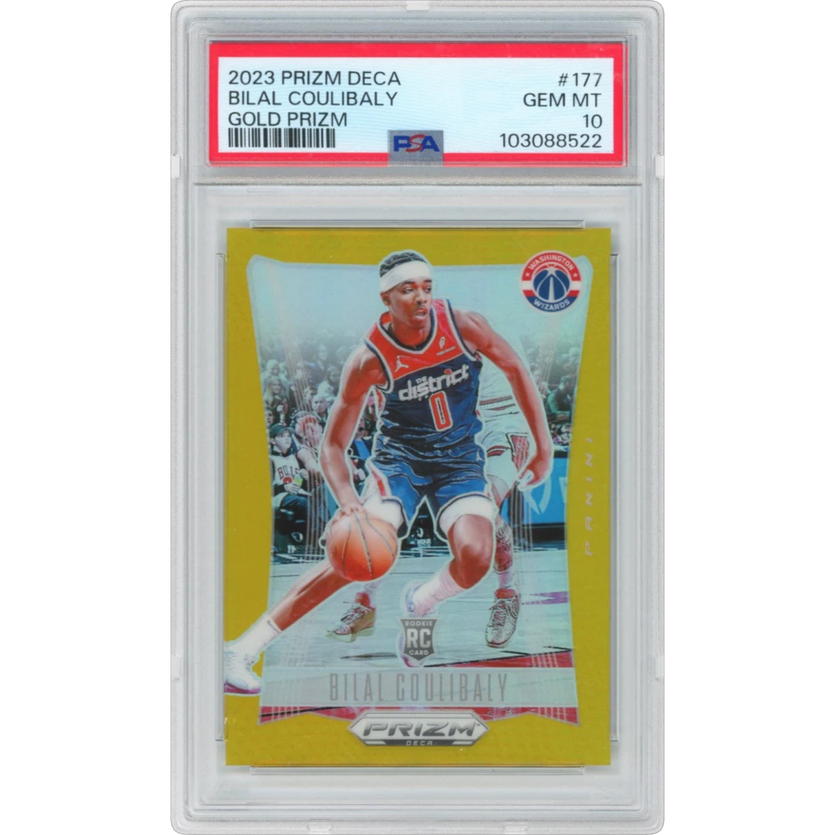 2023 Panini Prizm Deca #177 Bilal Coulibaly - Gold Prizm (PSA 10 GEM MINT)
