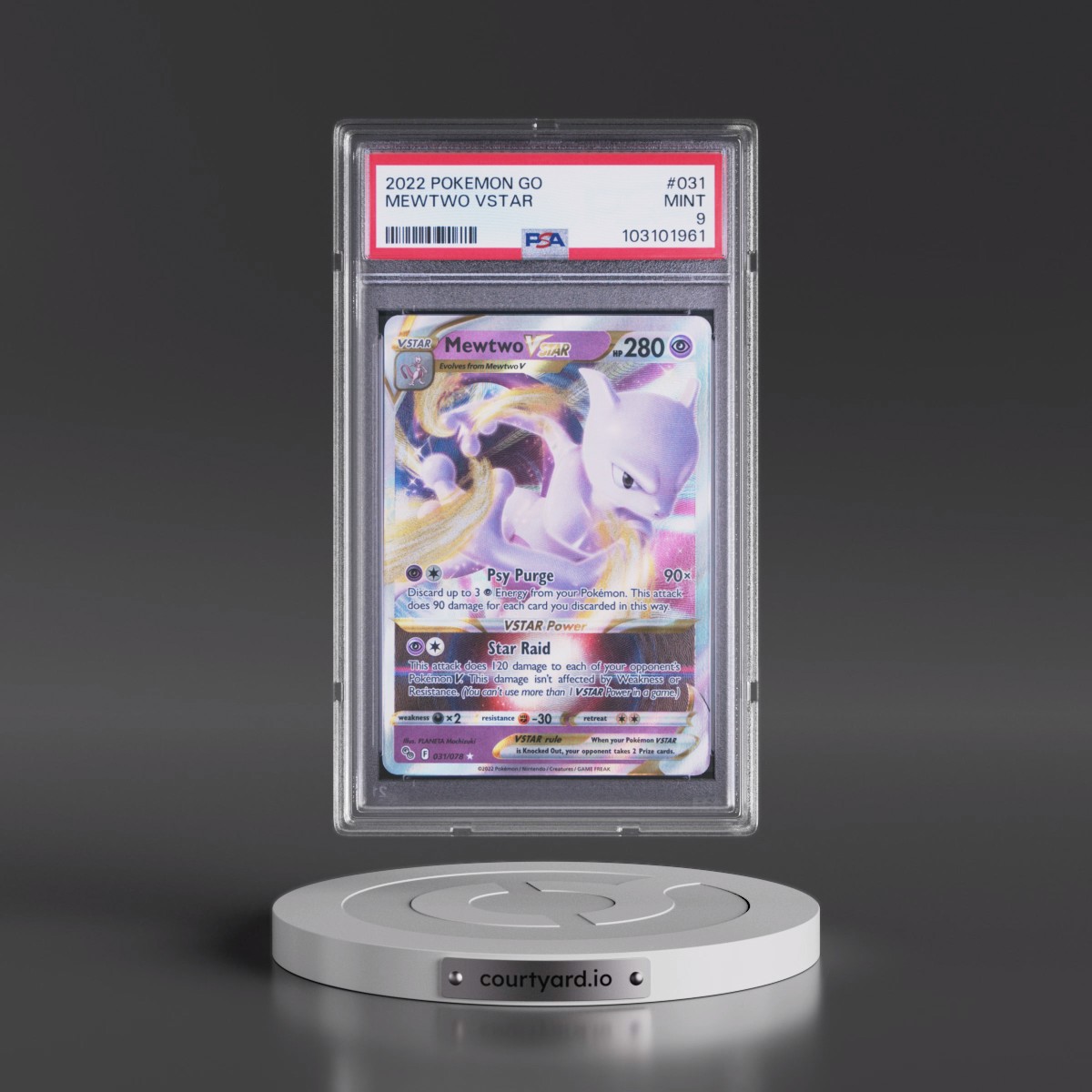 2022 Pokémon Go #031 Mewtwo Vstar (PSA 9 MINT)
