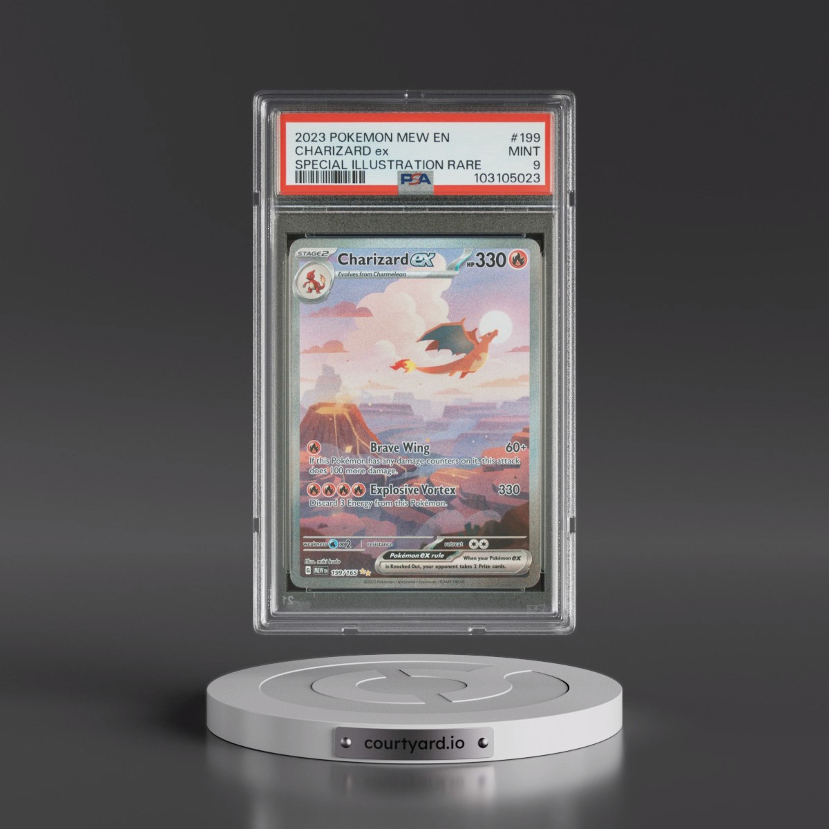 2023 Pokémon Mew EN-151 #199 Charizard EX - Holo Special Illustration Rare (PSA 9 MINT)