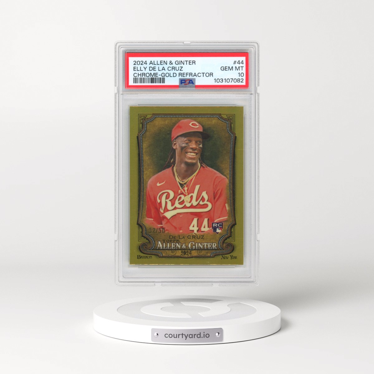 2024 Topps Allen & Ginter #44 Elly de La Cruz - Chrome-Gold Refractor (PSA 10 GEM MINT)