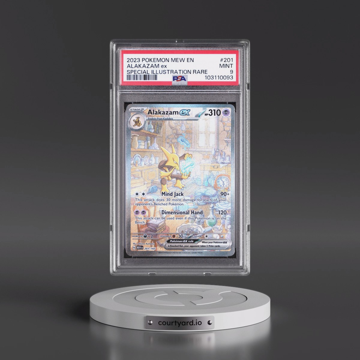2023 Pokémon Mew EN-151 Alakazam EX - Holo Special Illustration Rare #201 PSA 9