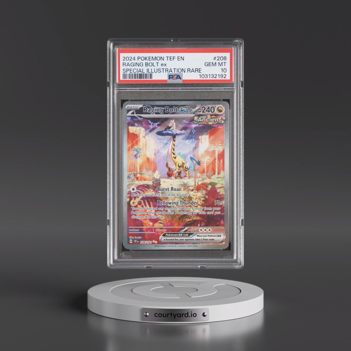 2024 Pokémon Tef EN-Temporal Forces #208 Raging Bolt EX - Holo Special Illustration Rare (PSA 10 GEM MINT)