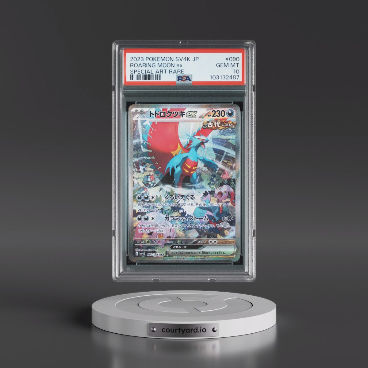 2023 Pokémon Sv4k-Ancient Roar #090 Roaring Moon EX - Holo Special Art Rare (PSA 10 GEM MINT)