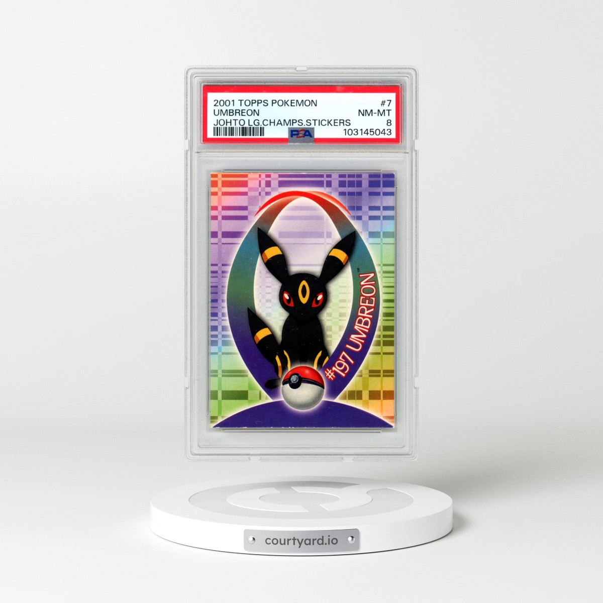 2001 Topps Pokémon Johto League Champions Stickers #7 Umbreon (PSA 8 NM-MT)