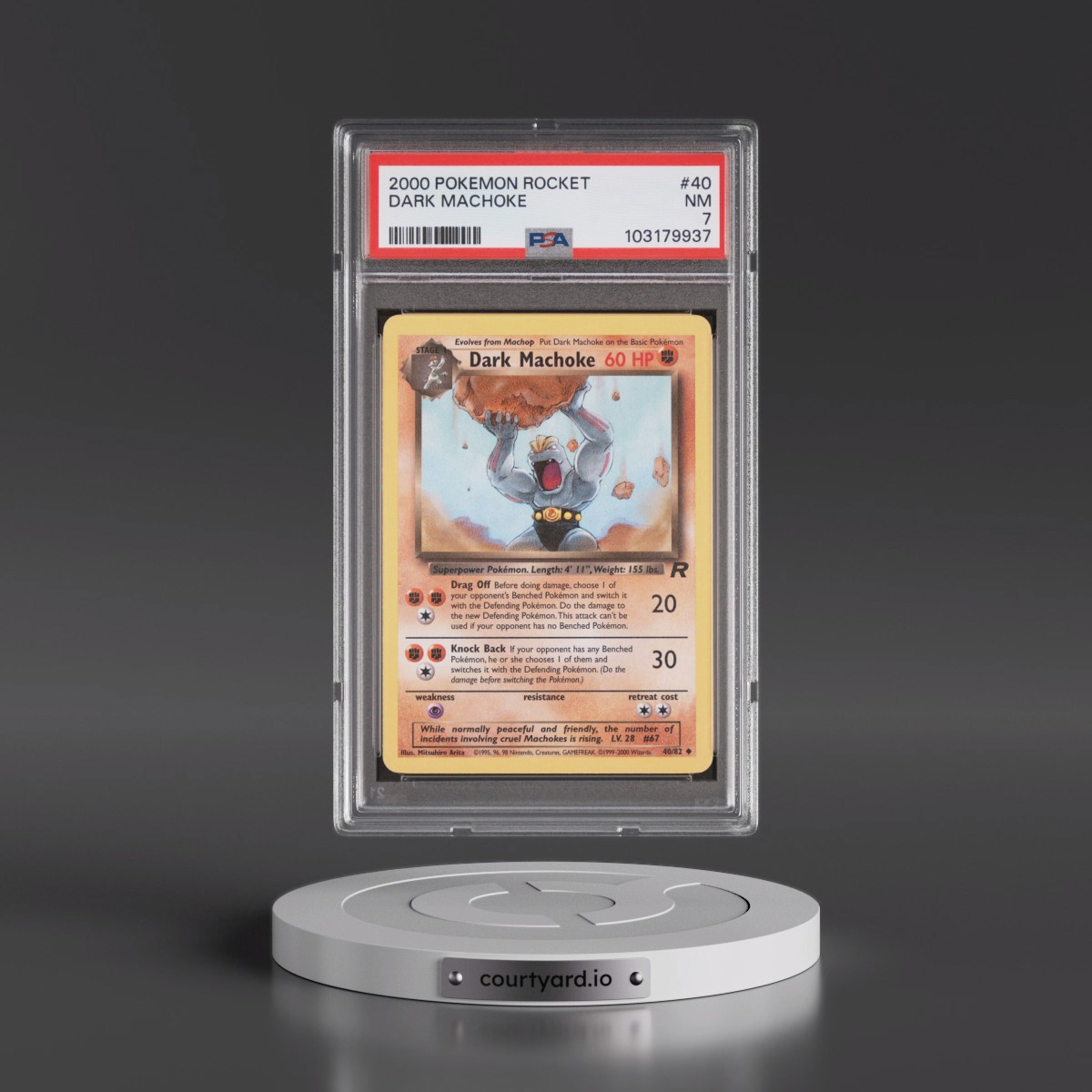 2000 Pokémon Rocket #40 Dark Machoke (PSA 7 NM)