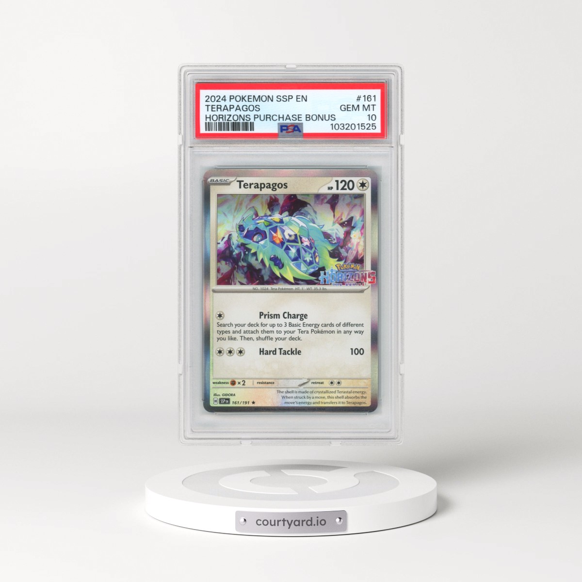 2024 Pokémon Ssp EN-Surging Sparks #161 Terapagos - Pokemon Horizons Purchase Bonus (PSA 10 GEM MINT)