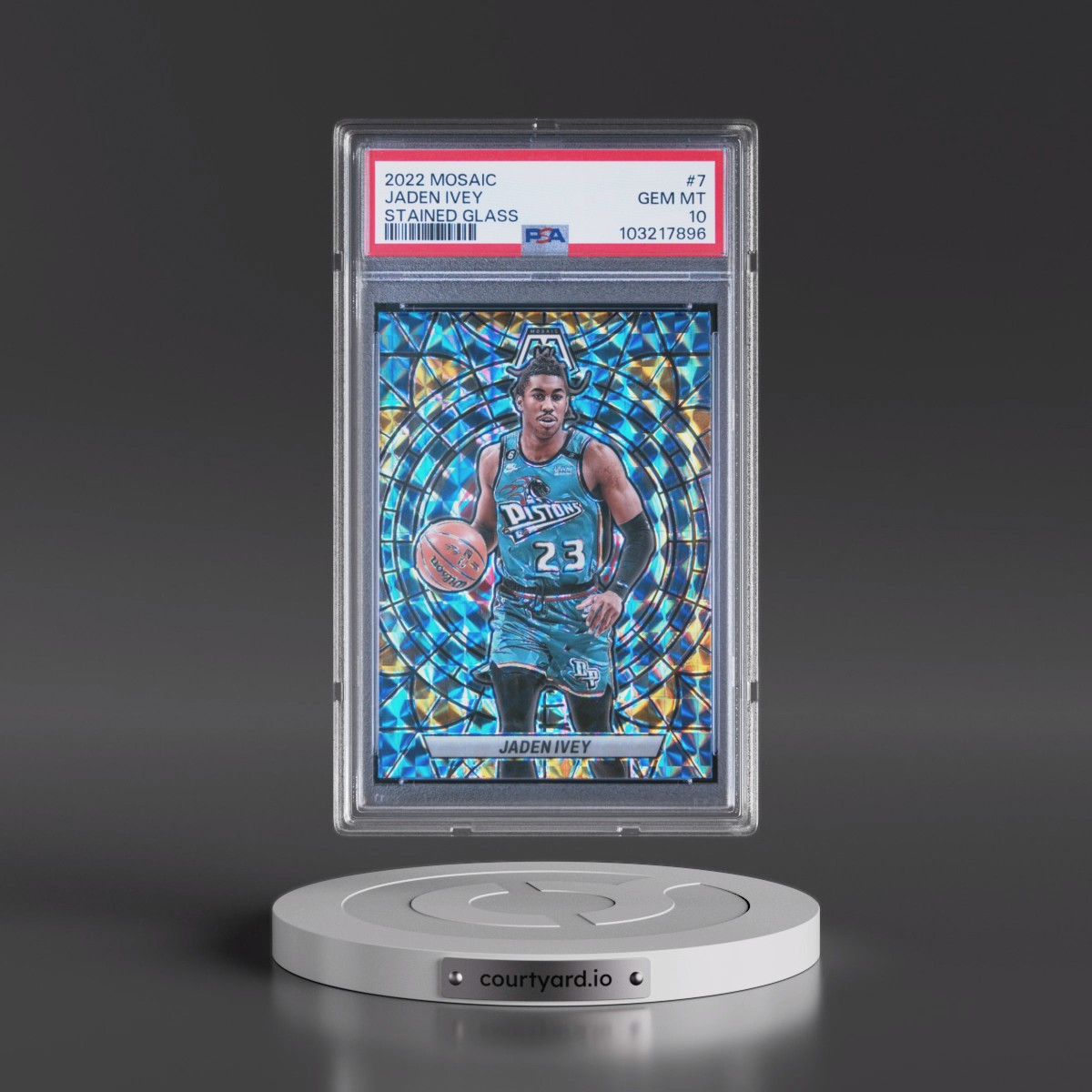 2022 Panini Mosaic Stained Glass Jaden Ivey #7 PSA 10