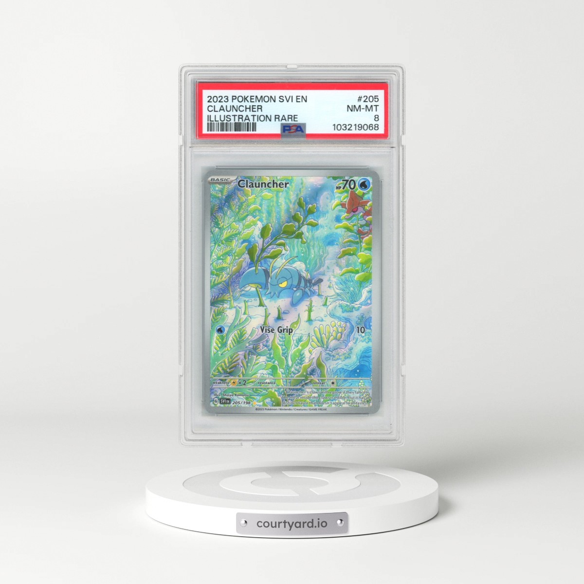 2023 Pokémon Svi EN-Scarlet & Violet #205 Clauncher - Illustration Rare (PSA 8 NM-MT)