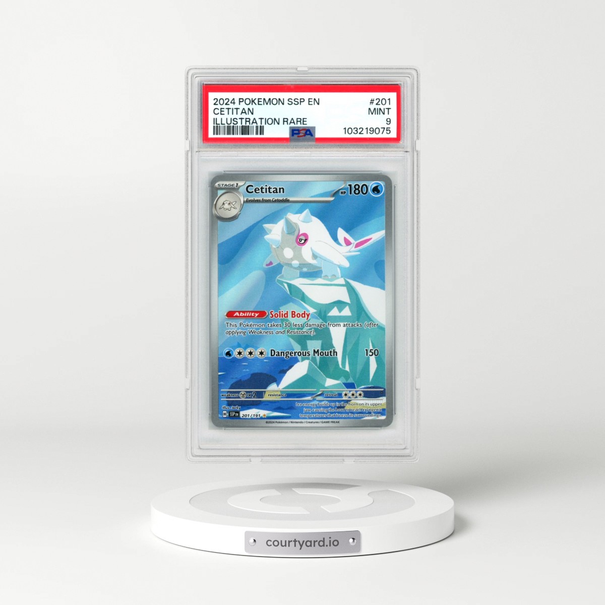 2024 Pokémon Ssp EN-Surging Sparks #201 Cetitan - Illustration Rare (PSA 9 MINT)