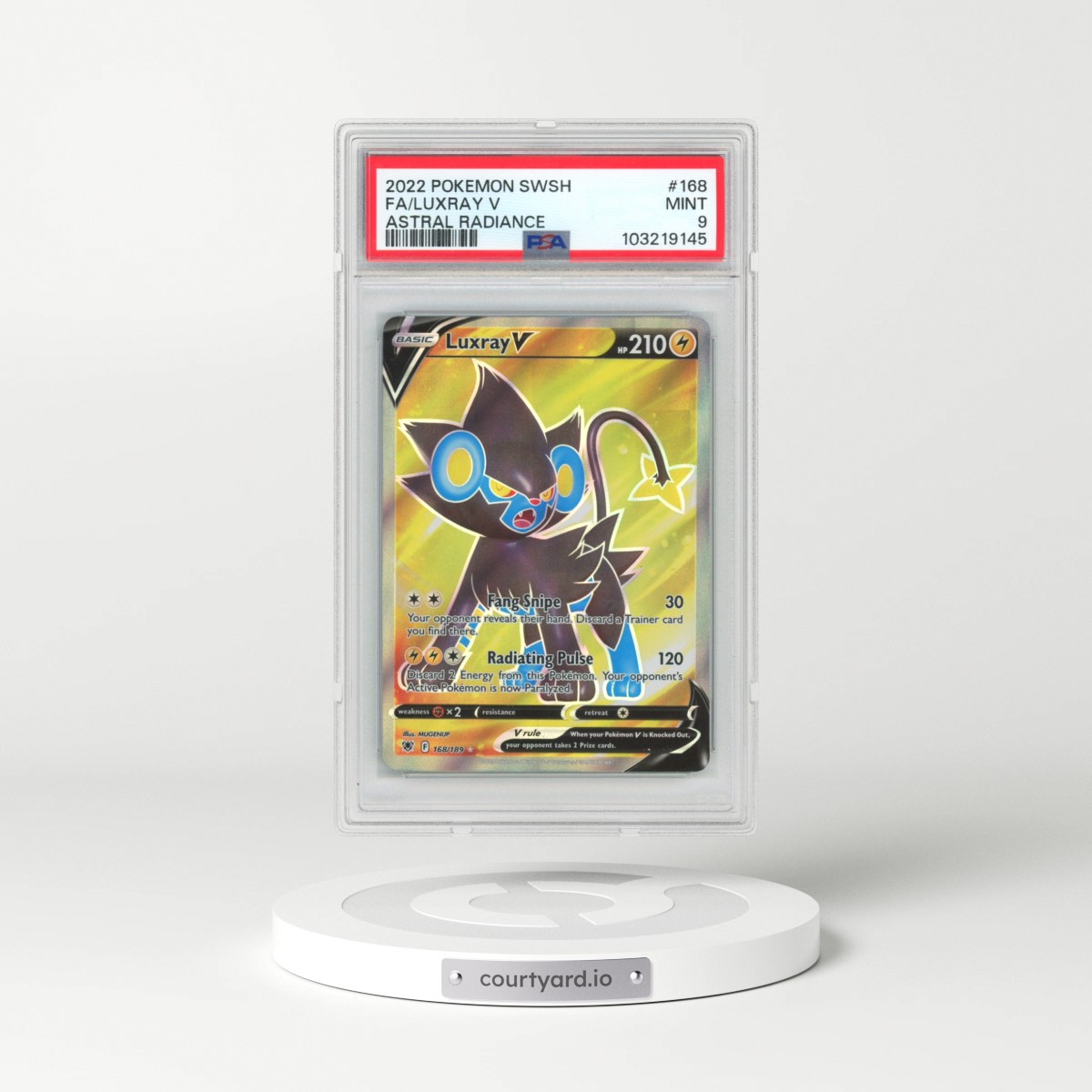 2022 Pokémon Sword & Shield Astral Radiance #168 Luxray V - Holo Full Art (PSA 9 MINT)