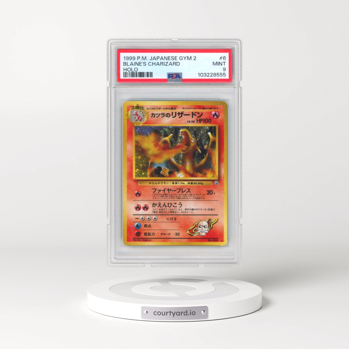1999 Pokémon Gym 2 #6 Blaine's Charizard - Holo (PSA 9 MINT)