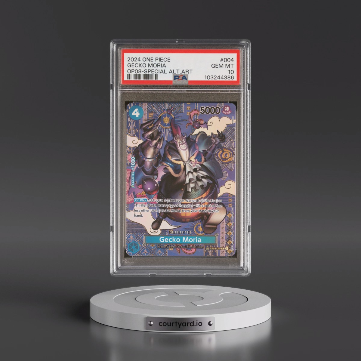 2024 One Piece OP08-Two Legends #004 Gecko Moria - Special Alternate Art (PSA 10 GEM MINT)