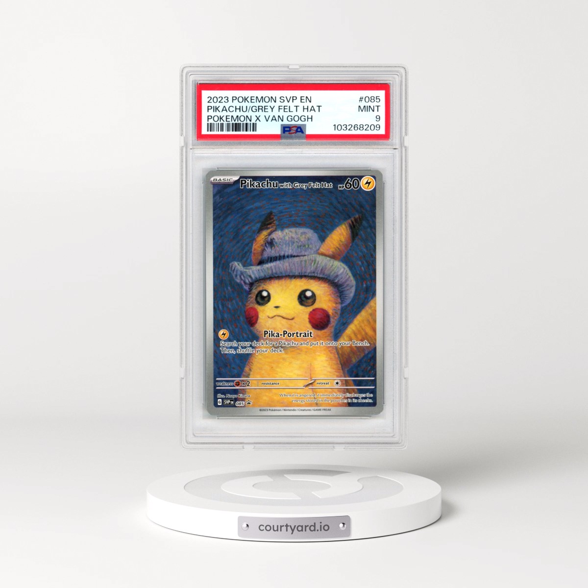 2023 Pokémon Svp EN-SV Black Star Promo #085 Pikachu With Grey Felt Hat - Pokemon X Van Gogh (PSA 9 MINT)