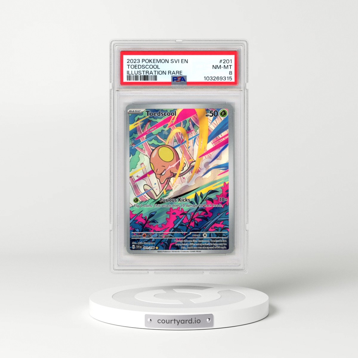 2023 Pokémon Svi EN-Scarlet & Violet #201 Toedscool - Illustration Rare (PSA 8 NM-MT)