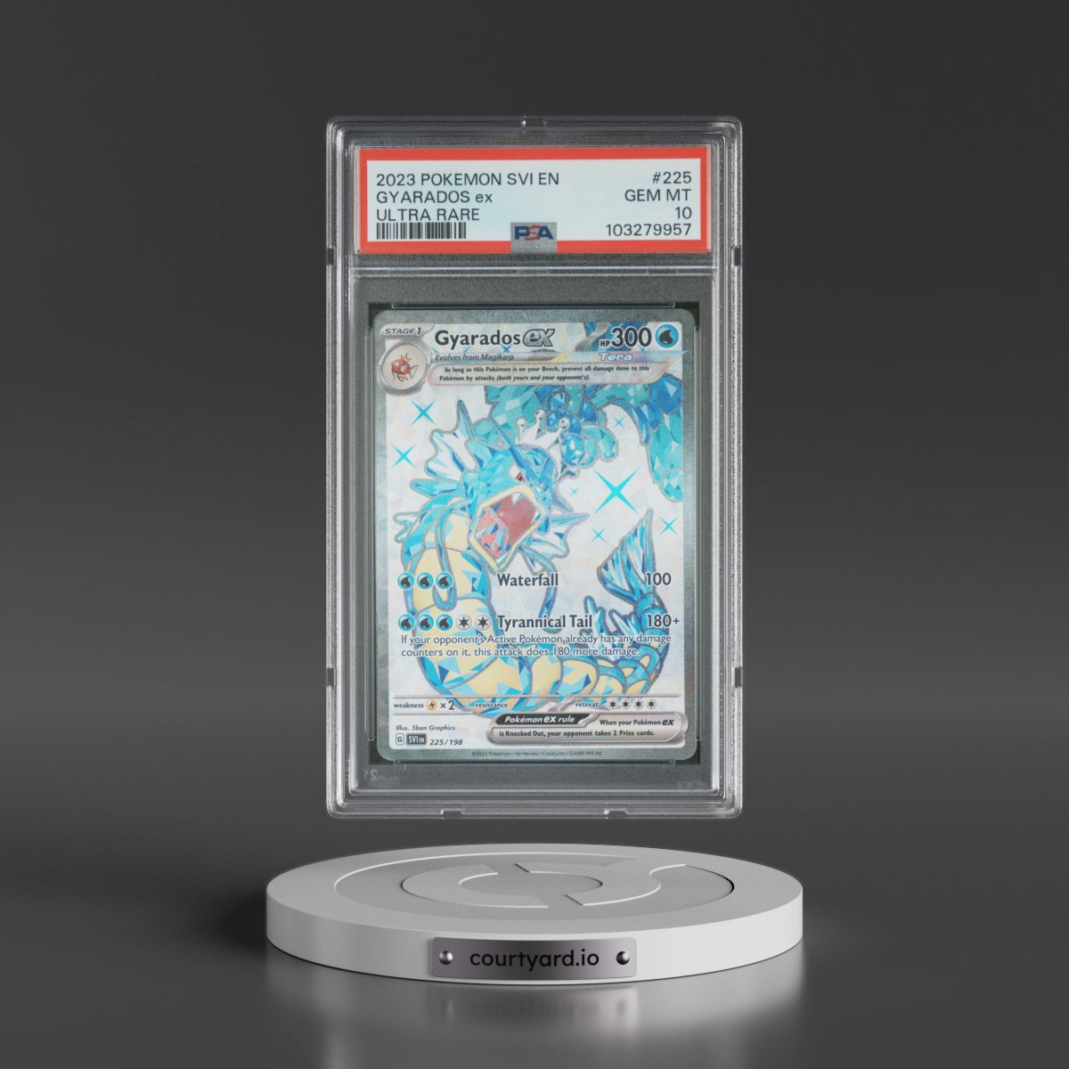 2023 Pokémon Svi EN-Scarlet & Violet #225 Gyarados EX - Holo Ultra Rare (PSA 10 GEM MINT)