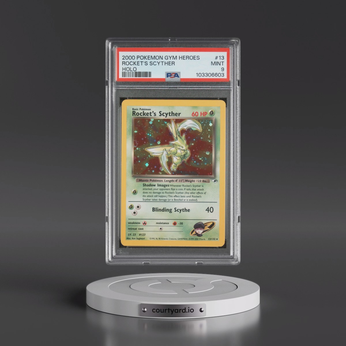 2000 Pokémon Gym Heroes #13 Rocket's Scyther - Holo (PSA 9 MINT)