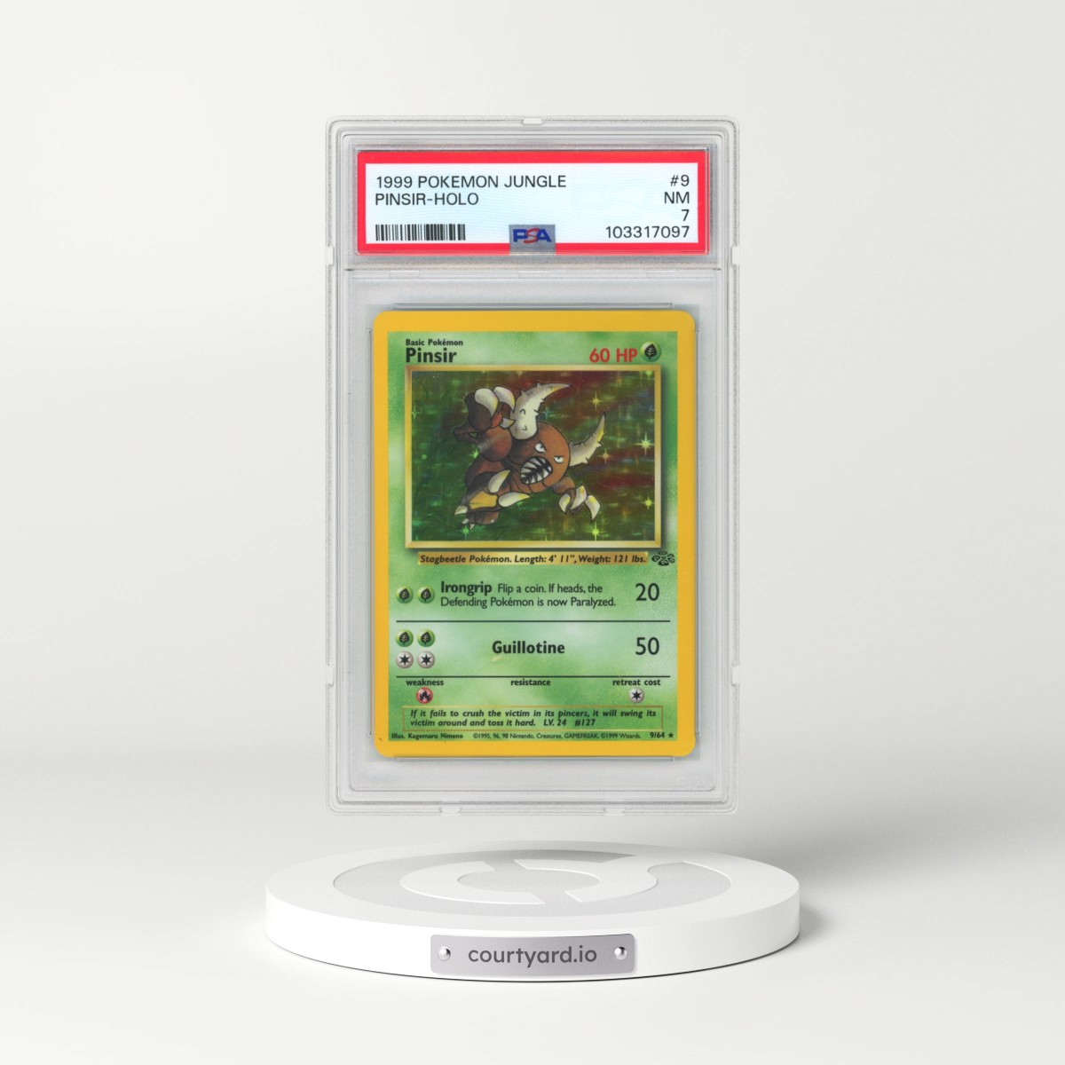 1999 Pokémon Jungle #9 Pinsir - Holo (PSA 7 NM)