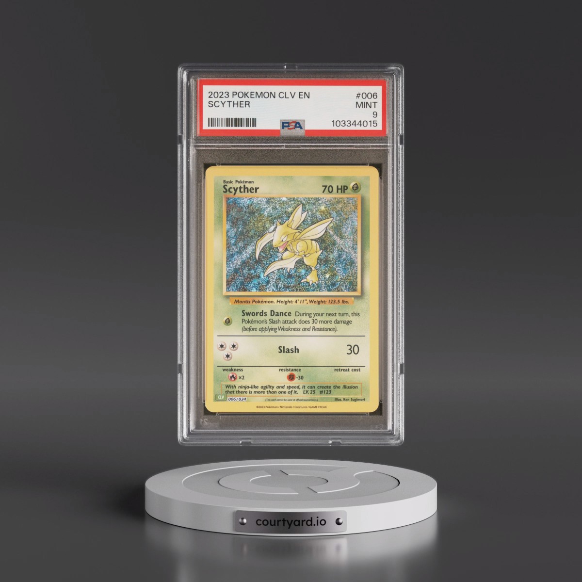 2023 Pokémon CLV-Trading Card Game Classic Venusaur & Lugia EX Deck #006 Scyther (PSA 9 MINT)
