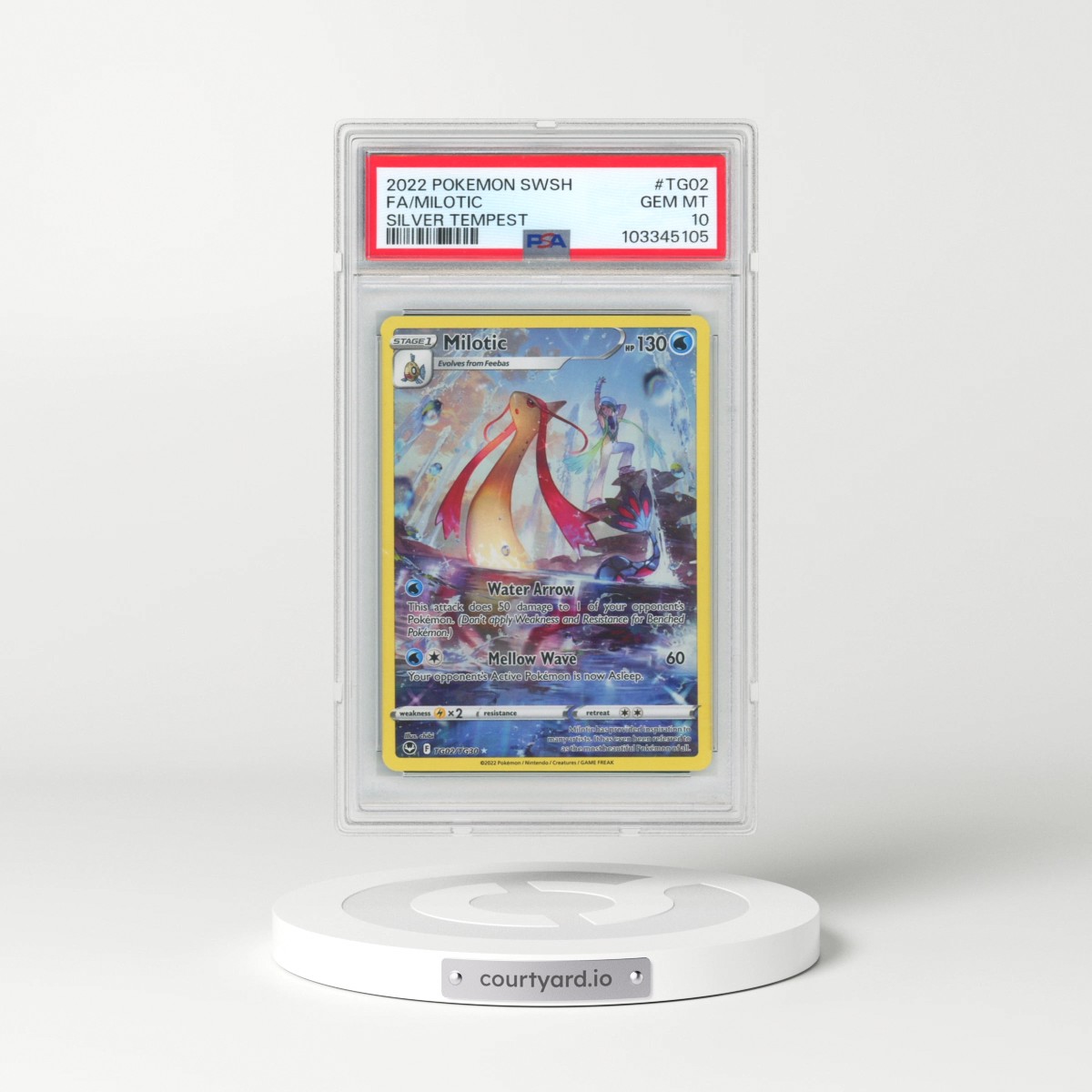 2022 Pokémon Sword & Shield Silver Tempest #TG02 Milotic - Full Art (PSA 10 GEM MINT)