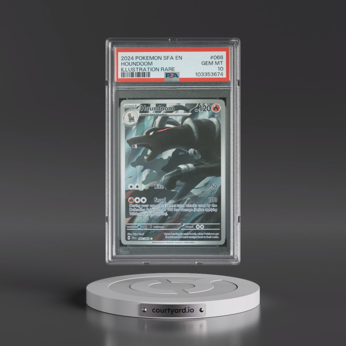2024 Pokémon Sfa EN-Shrouded Fable #066 Houndoom - Illustration Rare (PSA 10 GEM MINT)