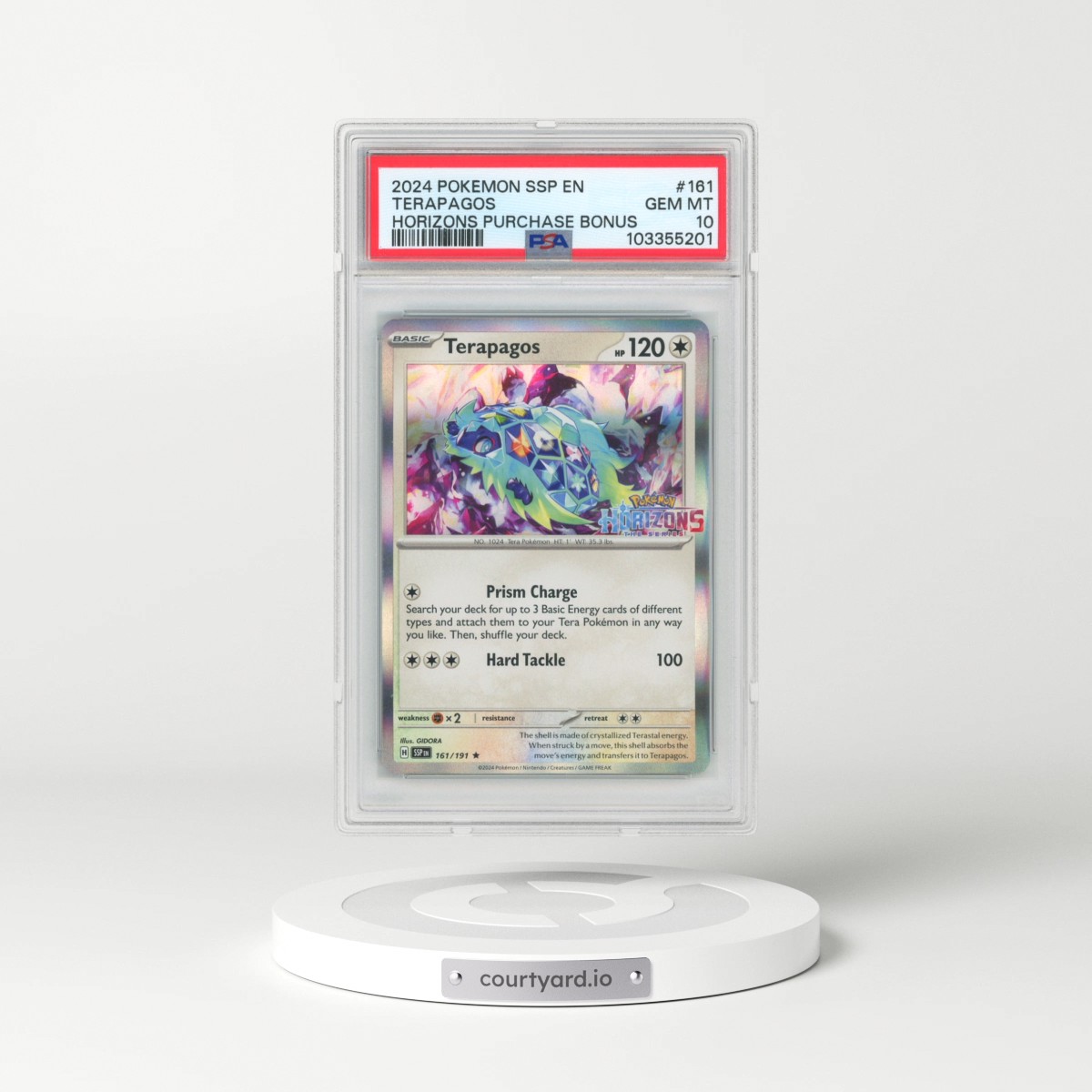 2024 Pokémon Ssp EN-Surging Sparks #161 Terapagos - Pokemon Horizons Purchase Bonus (PSA 10 GEM MINT)