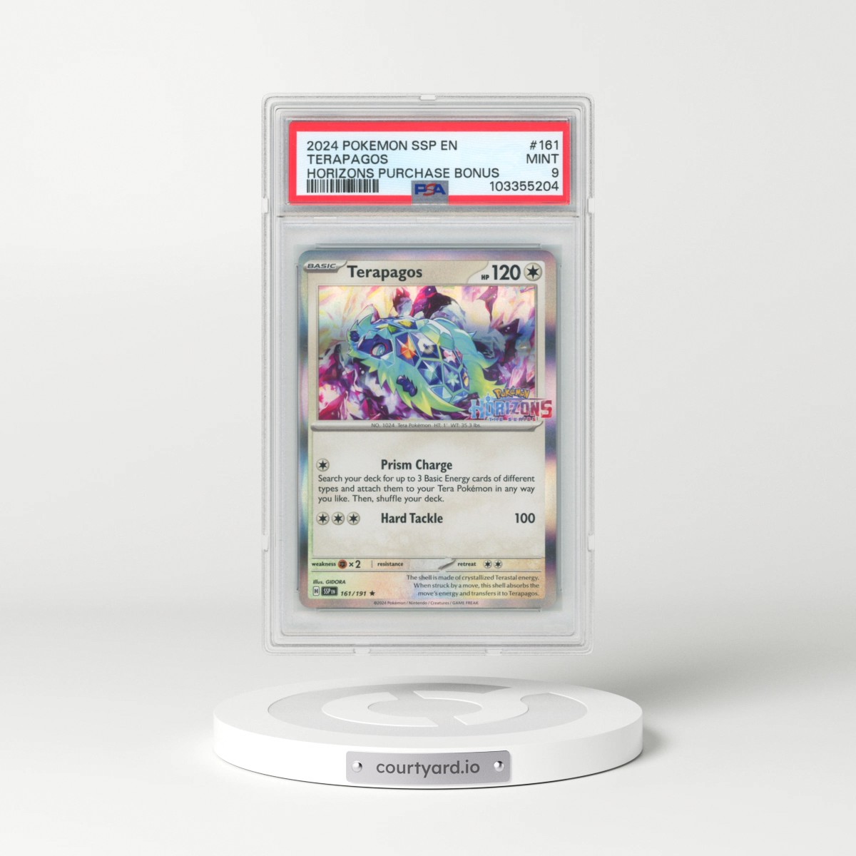 2024 Pokémon Ssp EN-Surging Sparks #161 Terapagos - Pokemon Horizons Purchase Bonus (PSA 9 MINT)