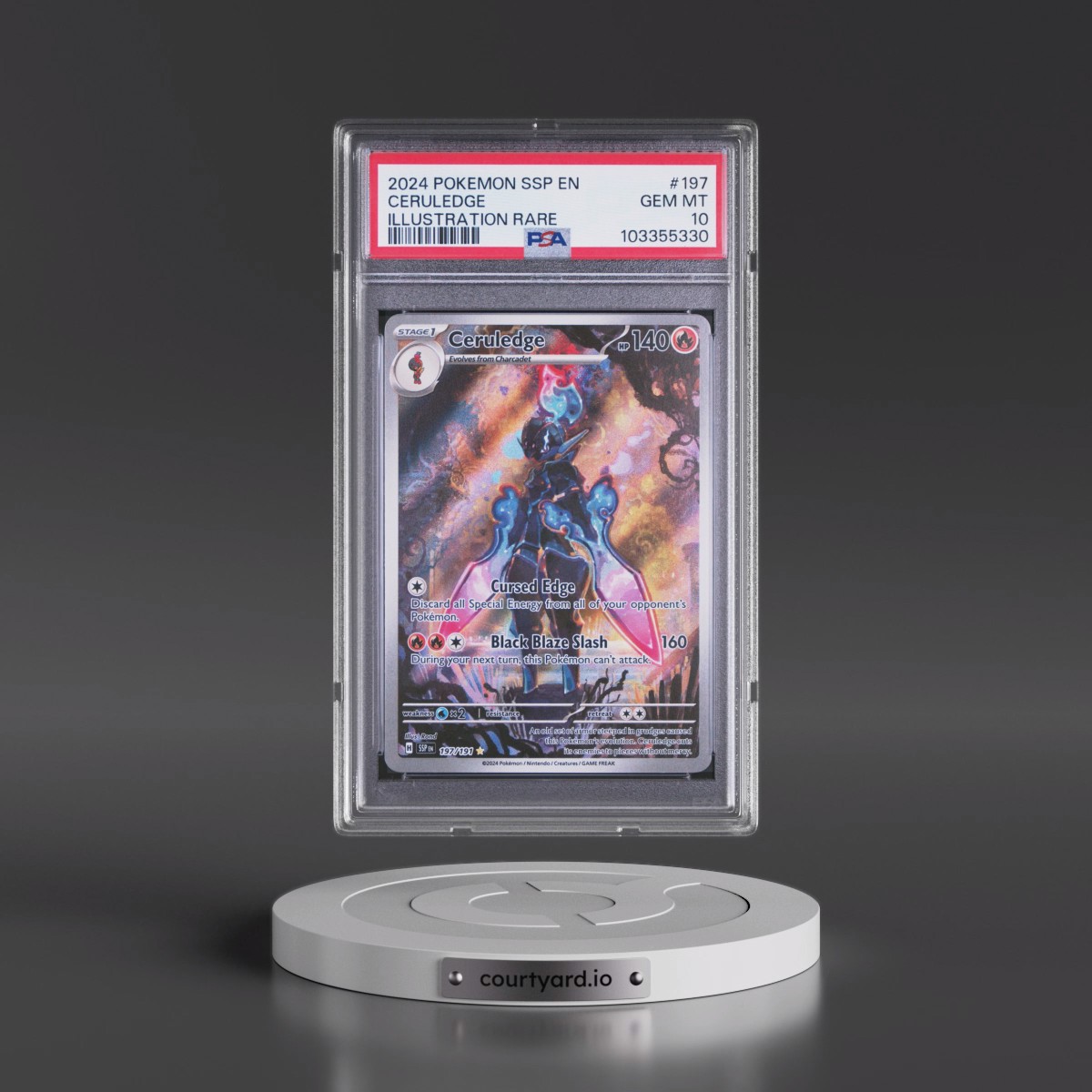 2024 Pokémon Ssp EN-Surging Sparks #197 Ceruledge - Illustration Rare (PSA 10 GEM MINT)